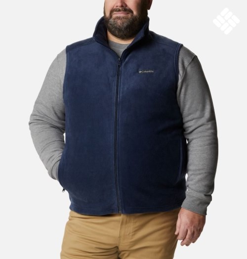 Men's Columbia Steens Mountain Fleece Vest Navy | Plus Size CA-X8C36